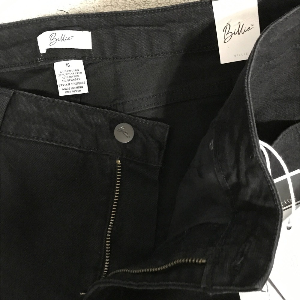 Billie Skinny Jeans Womens 16 Black Fit Solution High Rise Tummy Control Stretch - Picture 9 of 15